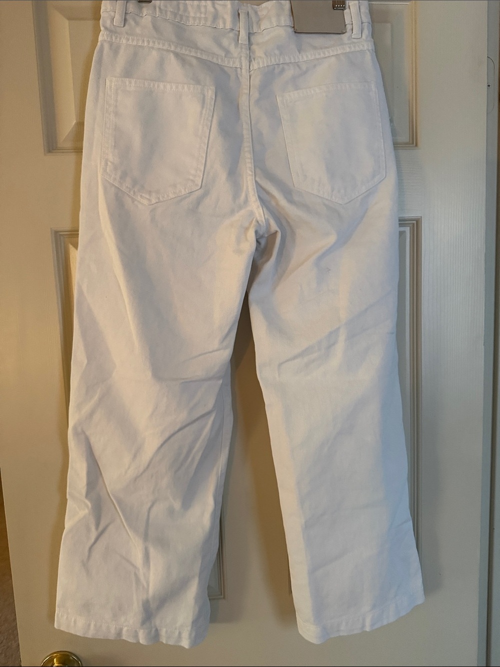 Zara White Cropped Wide-Leg Pants - Picture 4 of 6